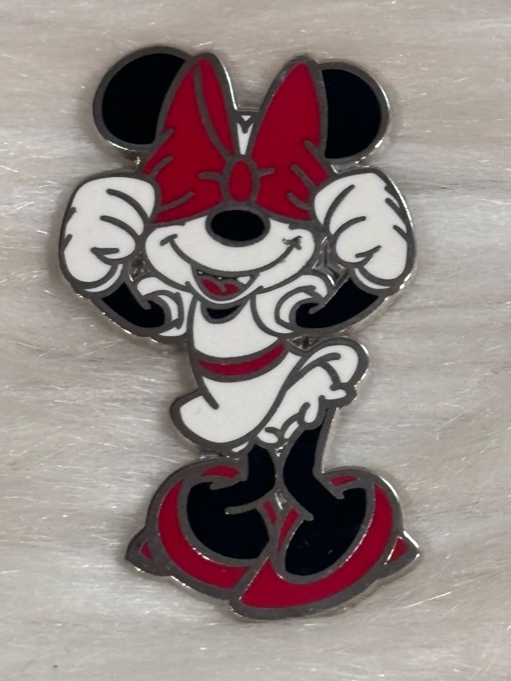Minnie Mouse Peekaboo Hiding Behind Bow Over Face White Dress Disney Pin